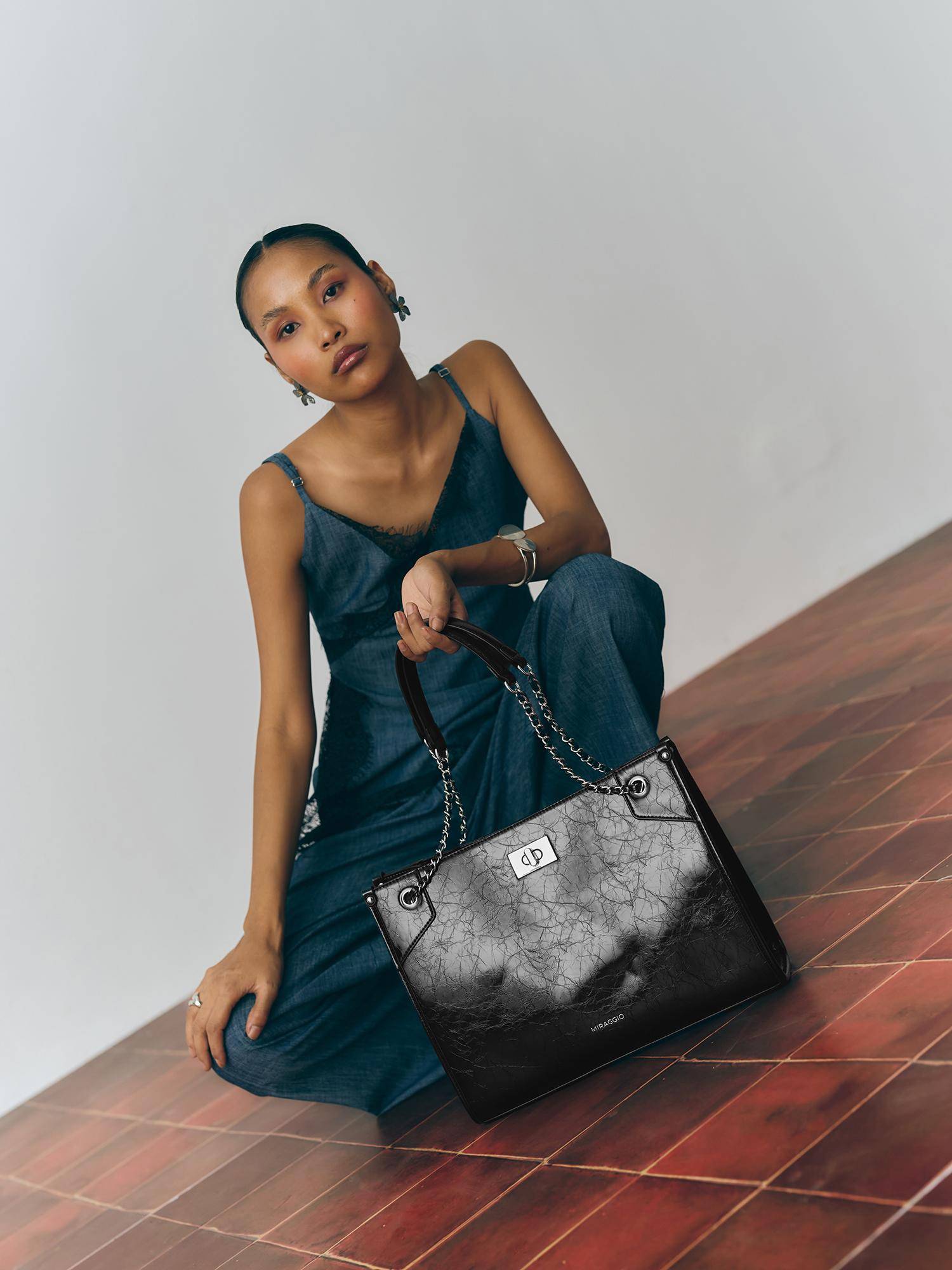 MIRAGGIO Zendaya Tote Bag-Black (Large)