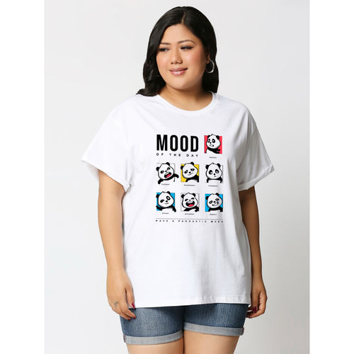 Panda Bewakoof T Shirts Female Buy Bewakoof Women's White Mood Of