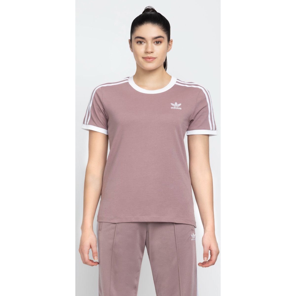 adidas Originals 3 Stripes Tee Brown Casual T-Shirt: Buy adidas ...