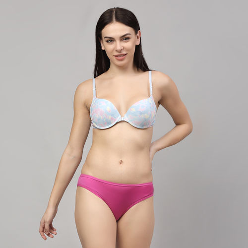 Buy PrettyCat Padded Wired Front Closure Push-Up Bra - Purple at Rs.494  online