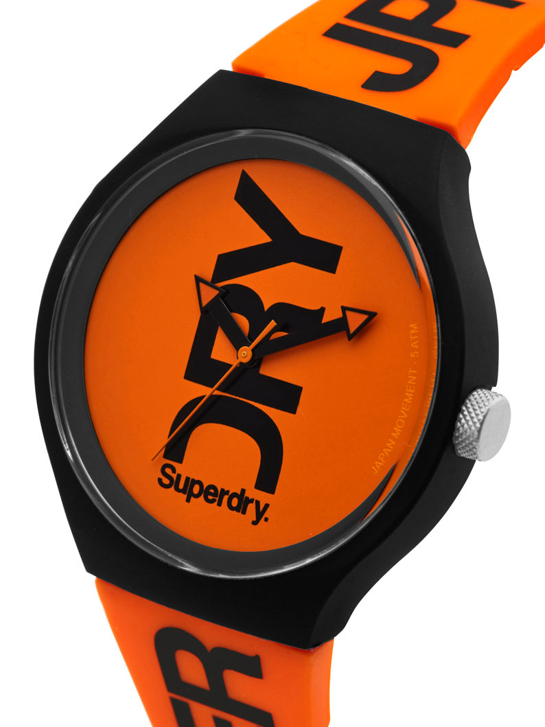 Superdry Urban Brand Fluoro Syg189ob Orange Dial Analog Watch For Women