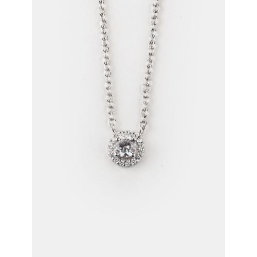 Caratlane Simple Platinum Chain Diamond Necklace Caratlane
