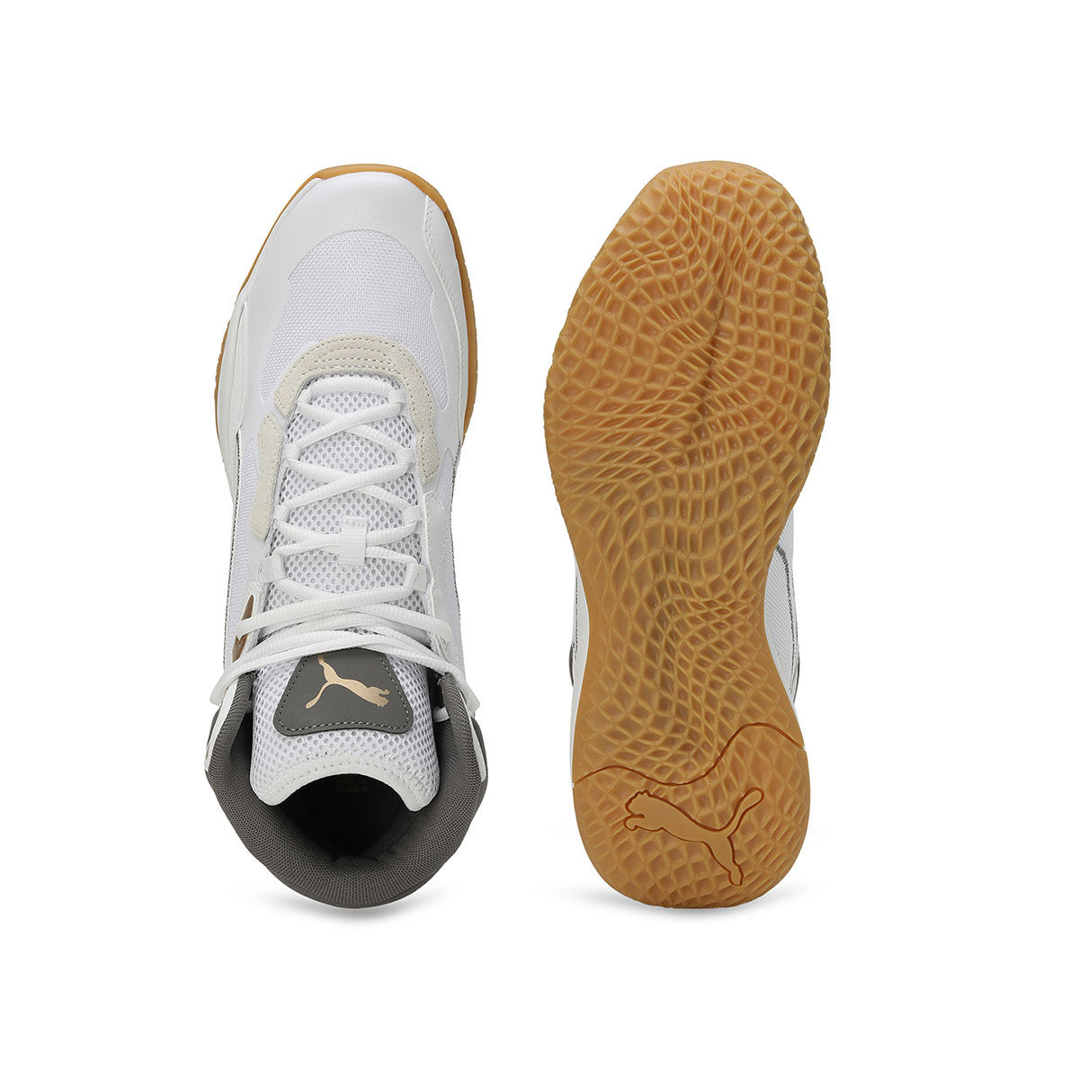 Buy Puma Playmaker Pro Mid Trophies Unisex Off White & Grey