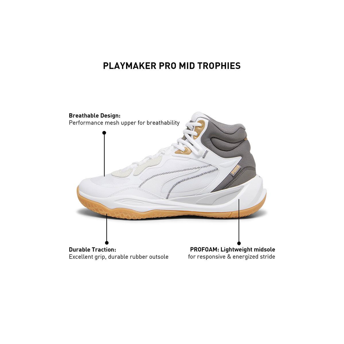 プーマ 26.5 バッシュ Playmaker Pro Mid Trophies Puma Men Playmaker Pro Mid Trophies | 37901901 – Sports Central