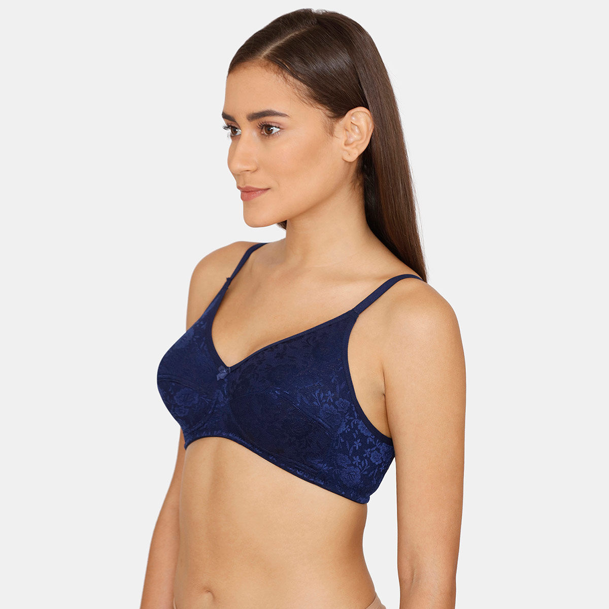 Rosaline Everyday Double Layered Non Wired Medium Coverage Lace Bra Navy Peony Buy Rosaline 