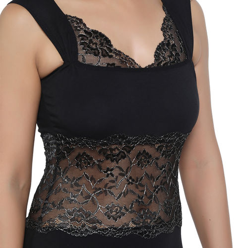 Buy Miorre Mesh Lace Sexy Bodysuit Top - Black (M) Online