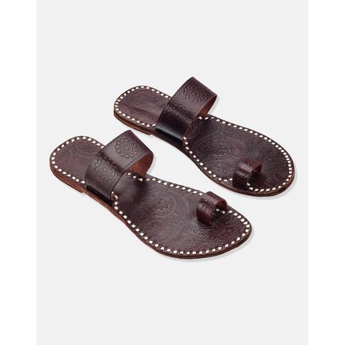 Buy Fabindia Brown Leather Kolhapuris Online