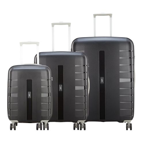 VIP Voyager-Pro Black Trolley Bag (Pack of 3)