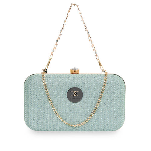 Buy ESBEDA Pista Color Glitter Shine Oval Shape Clutch Solid