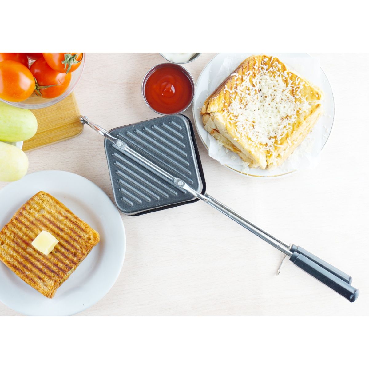 Buy Omega NonStick Grill Sandwich Gas Toaster with Bakelite Handle (Gas Stove Compatible) Online