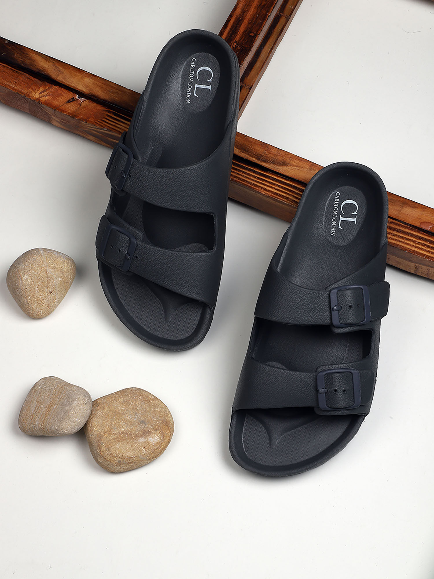 Buy Carlton London Men Black Sandals Online