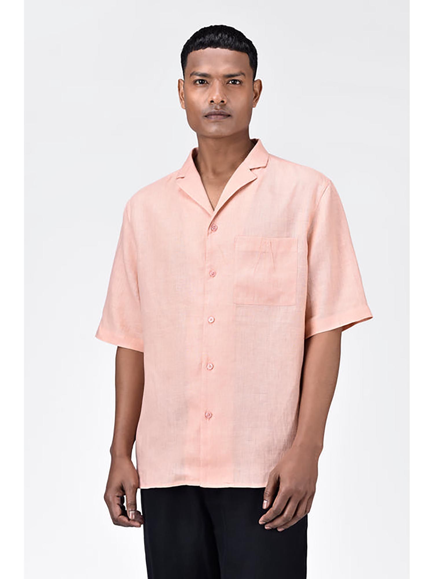Buy Genes Lecointe Hemant Linen Shirt with Half Sleeves and