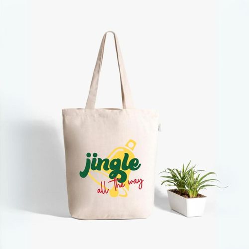 EcoRight Canvas Tote Bag with Zip Jingle Days