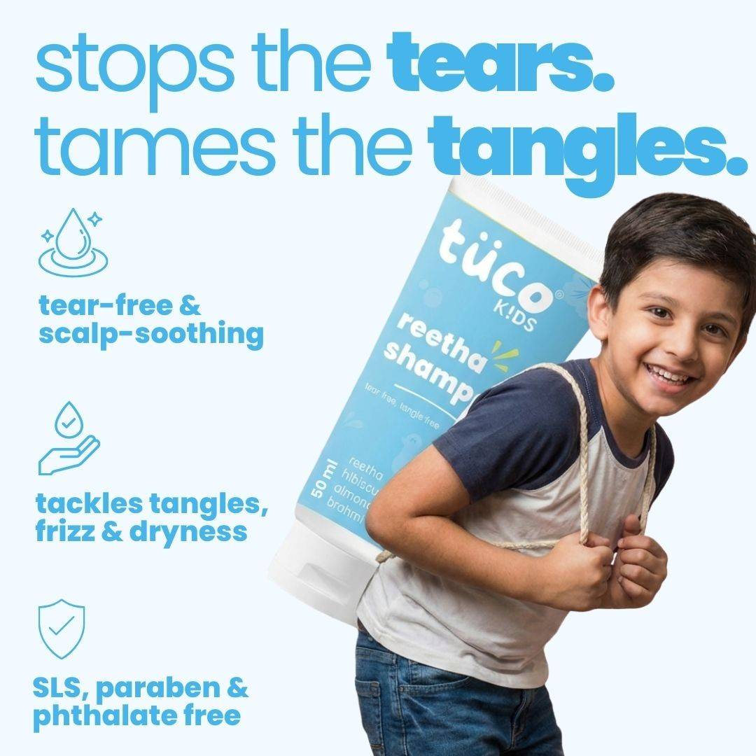 Tuco Kids Mild Shampoo for Kids, with Soapnut, Almond & Henna