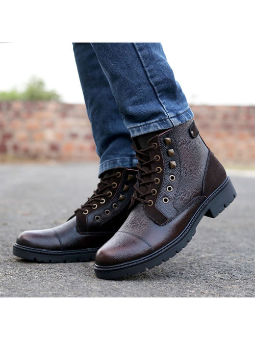 Bacca Bucci Dragon Splash-Proof Leather Classic Fashion Boots For Biking  Trekking Hiking