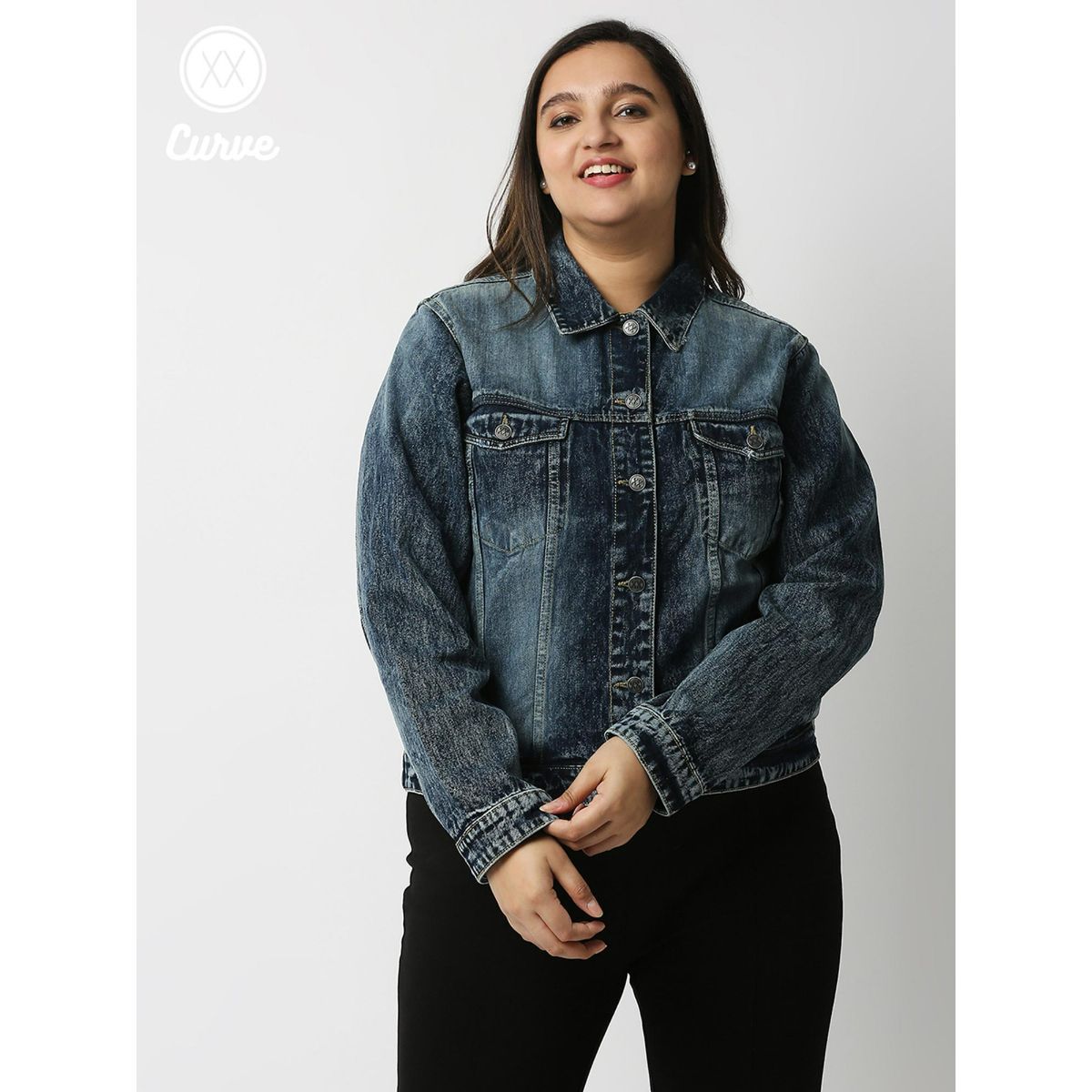 Women's Solid Blue Hooded Jacket – Levis India Store