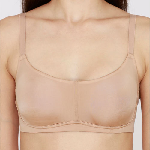 Buy Zivame Copper Infused Double Layered Non-Wired 3/4Th Coverage T-Shirt  Bra - Roebuck - Nude Online