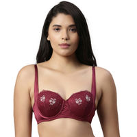Enamor F091 Butterfly Cleavage Enhancer Plunge Push-Up Bra Padded