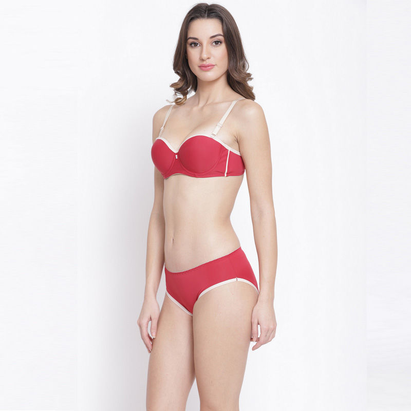 PrettyCat Wired TShirt Bra Panty Set Red Buy PrettyCat Wired T