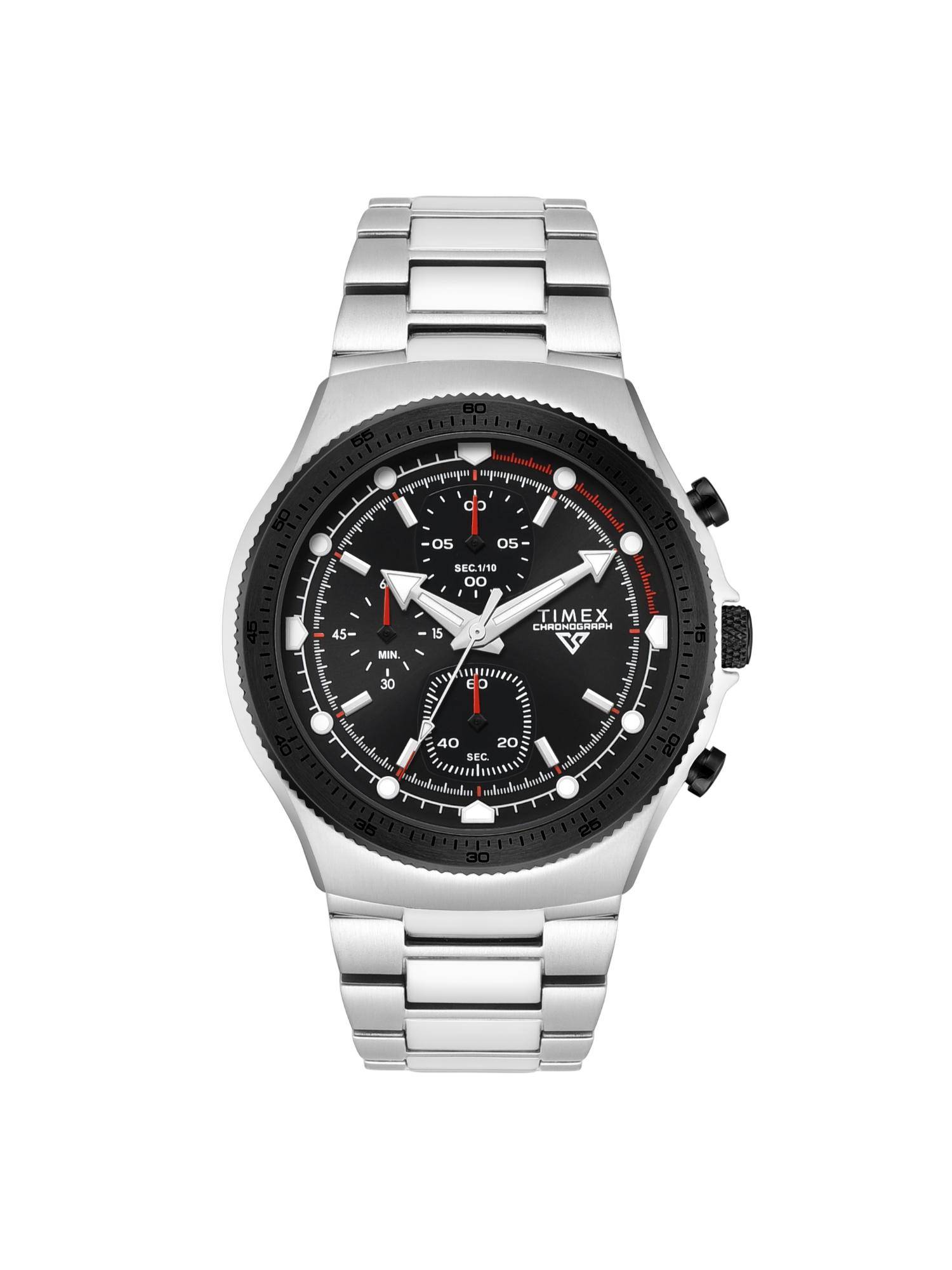 Timex Vector Stainless Steel Black Dial Analog Watches for Men-Tweg34903 (Medium)