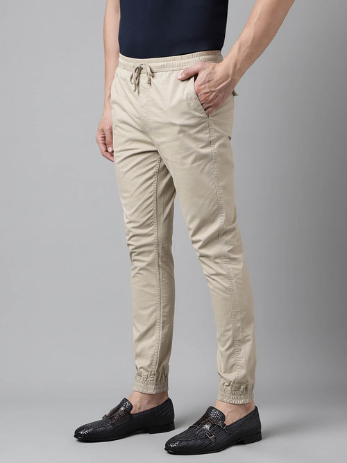 Semi Formal Jogger Khakis Mens WOODLAND Beige Joggers