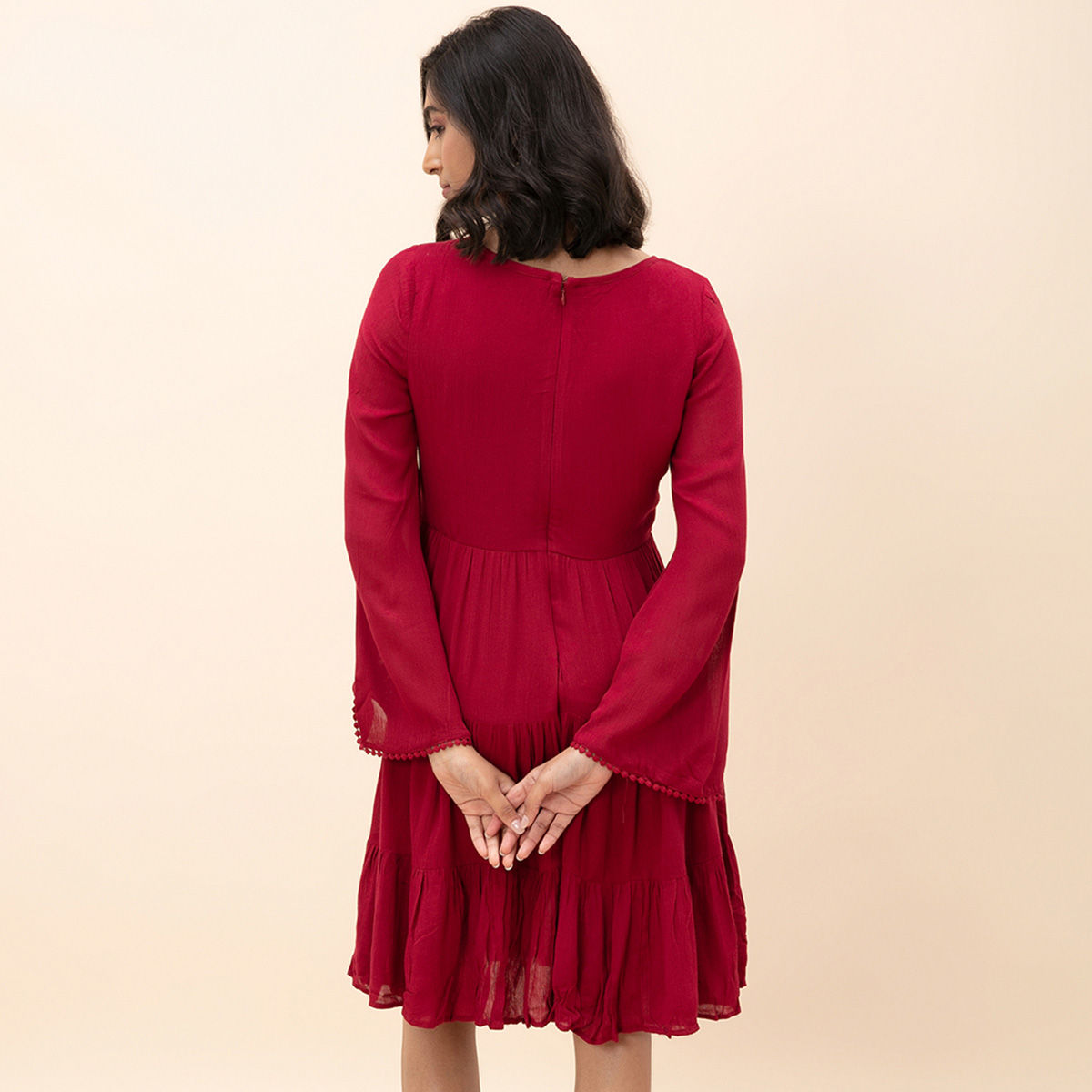 Twenty Dresses by Nykaa Fashion Maroon Flare Up For A Moment Dress Buy