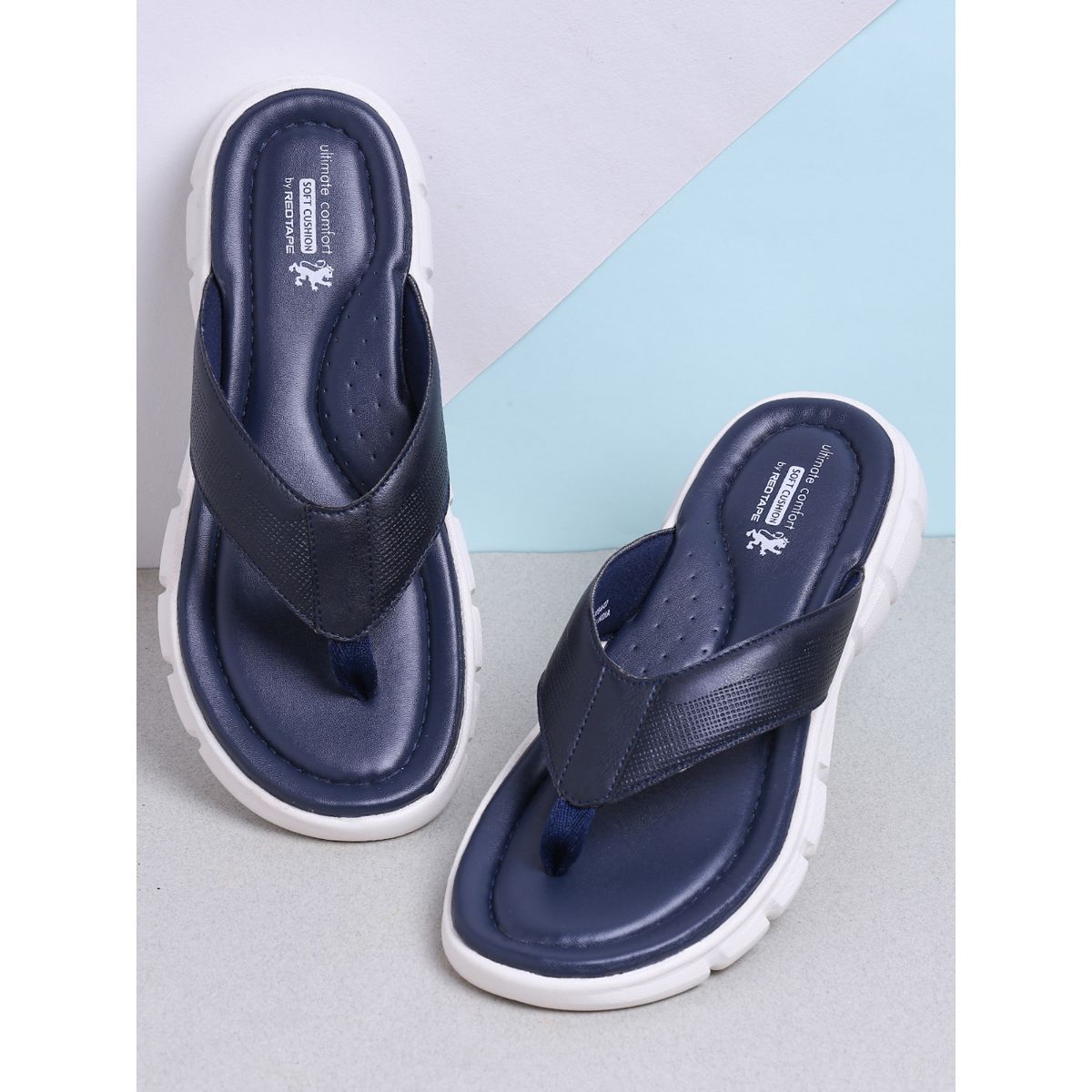 Buy Red Tape Solid Navy Blue Thong Flipflop Online