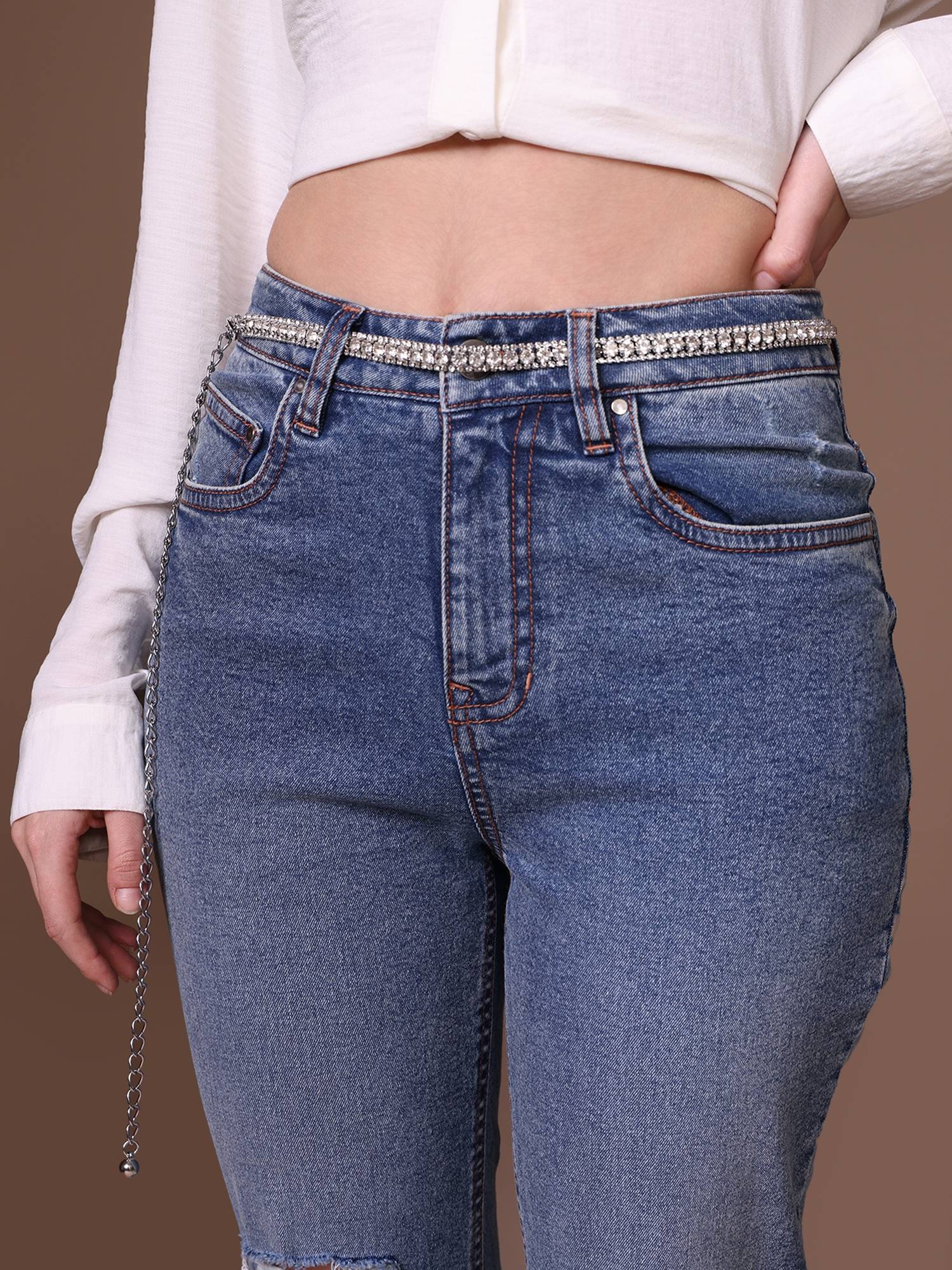 Kazo Radiance Embellished Chain Belt