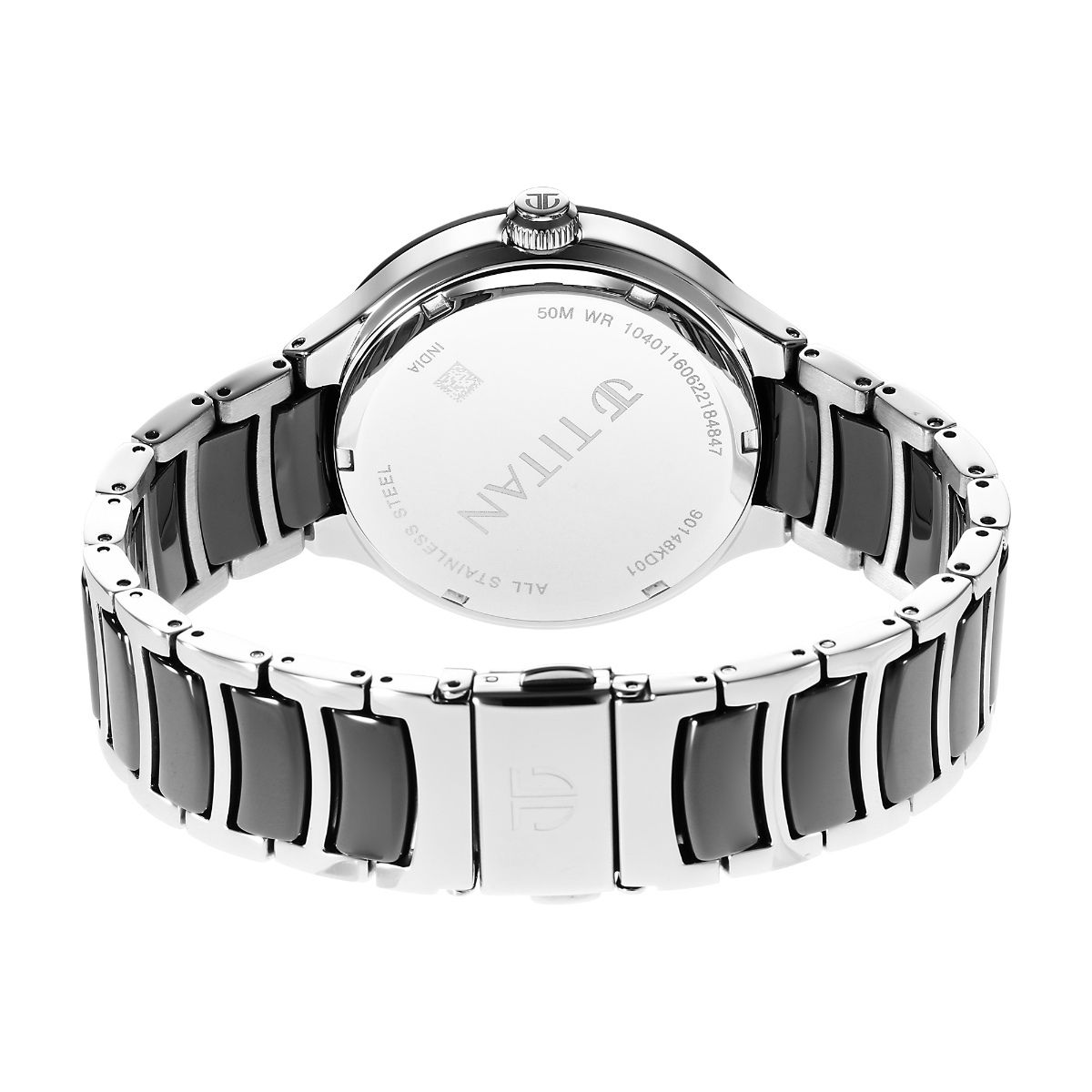 Buy Online Titan Quartet Black Dial Analog with Day and Date Steel and  Ceramic Strap watch for Men - nr90090kd03 | Titan