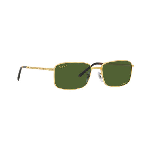 Ray-Ban Legend Gold Sunglasses 0Rb3717 Rectangle Gold Frame Green  Lens (57)