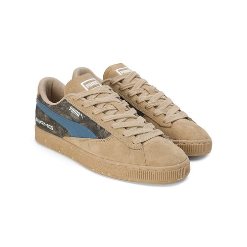 Puma Amg Suede T Unisex Beige Sneakers (UK 3)
