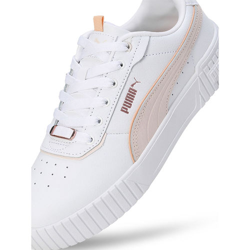 Puma Carina Lux Women's White Peach Sneakers (UK 3)