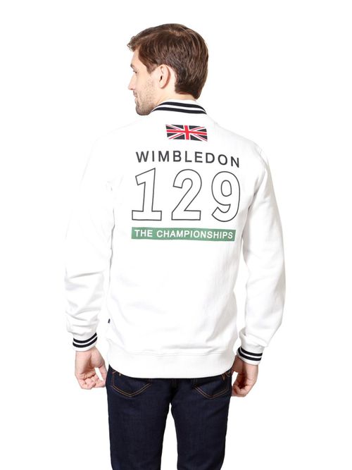 Buy Allen Solly Men White Full Sleeves Leisure Bomber Jacket Online