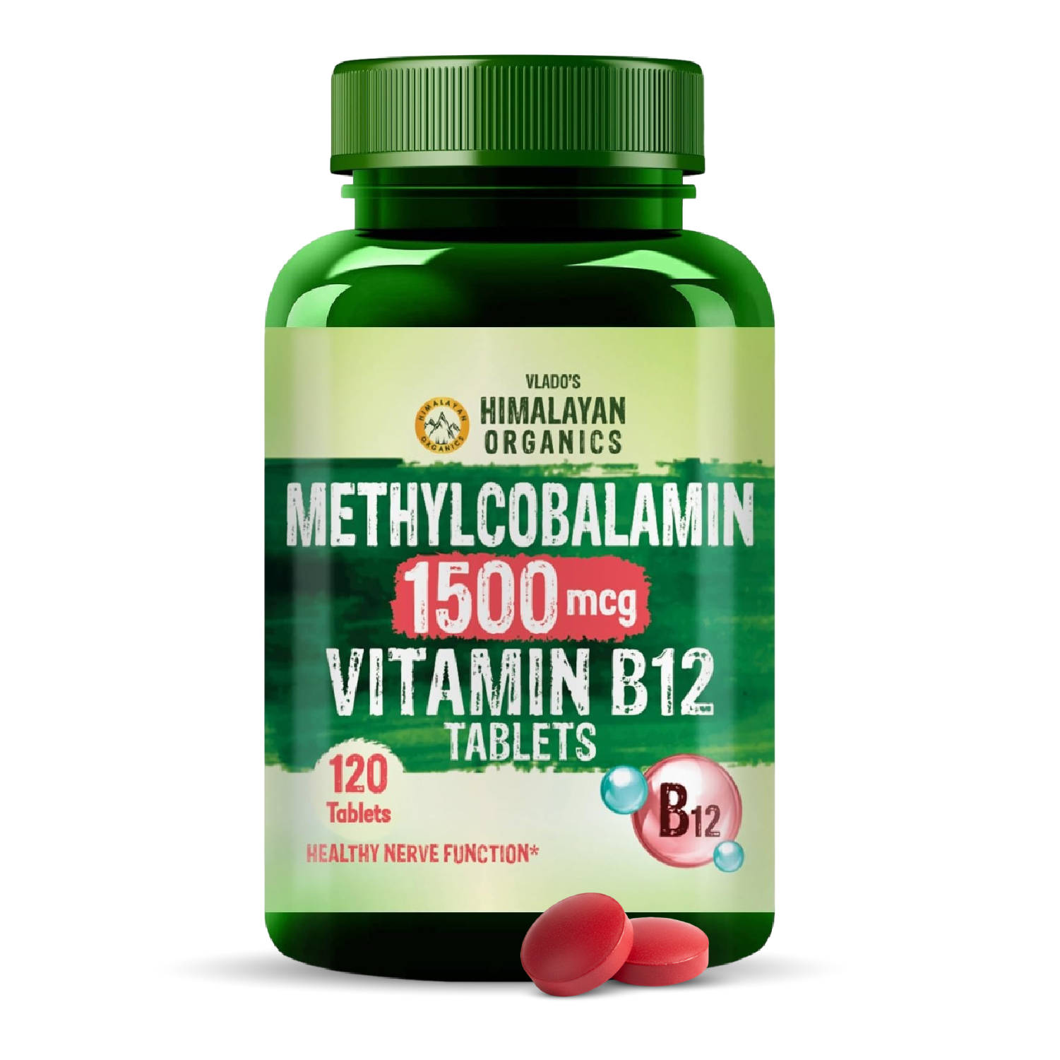Vlado's Himalayan Organics Vitamin B12 1500MCG Methylcobalamin Veg Tablets