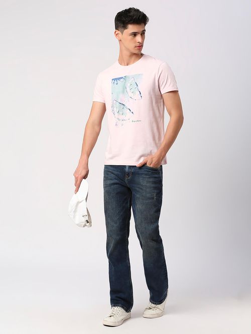 Buy Being Human Men's Denim Jeans Boot Cut Fit-Mid Tone Online