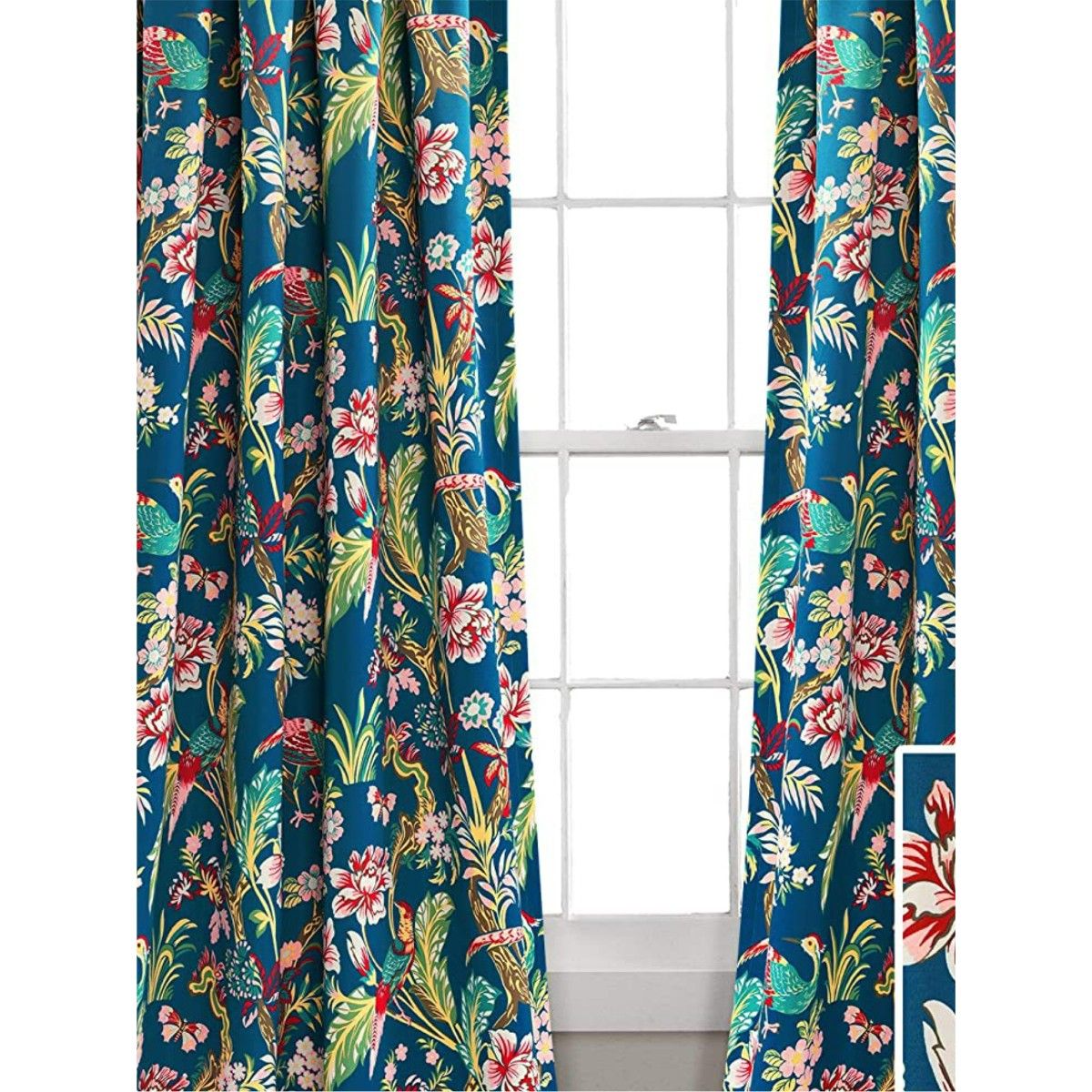 Urban Space Digital Blackout Curtains for 2 Piece Knitangle Blue