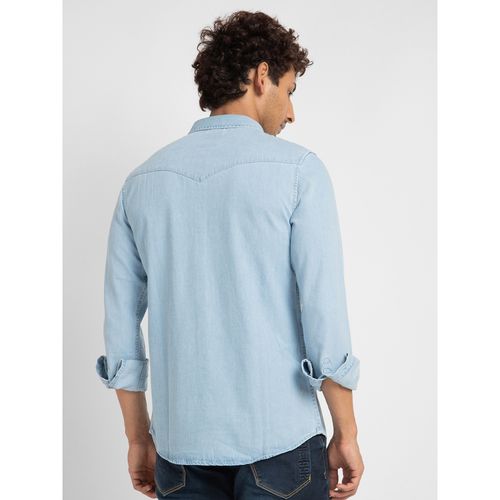 Sleeves Casual Shirt North Republic Denim Shirts Spykar Men Light