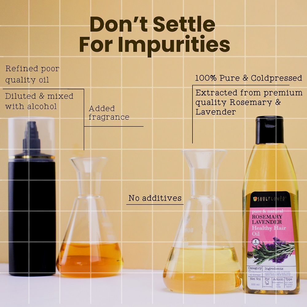 Soulflower Rosemary Lavender Healthy Hair Oil For Hair Growth, Hair