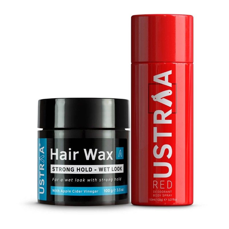Ustraa Red Deodorant & Hair Wax Wet Look