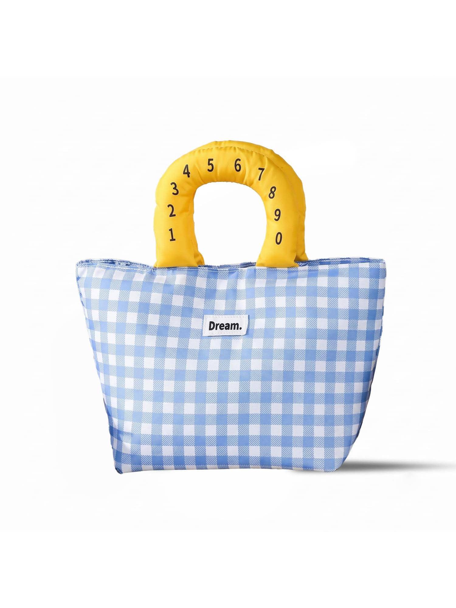 House of Quirk Blue Insulated Waterproof Cotton Padded Lunch Bag