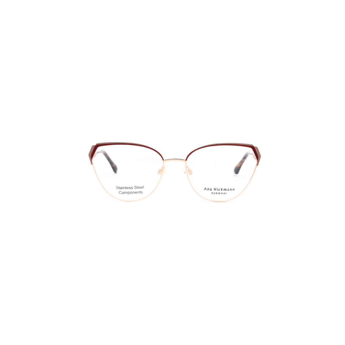 Ana Hickmann Women Eyewear Brown Bordeaux Stainless Steel Frame (AH154607AFR) (56)