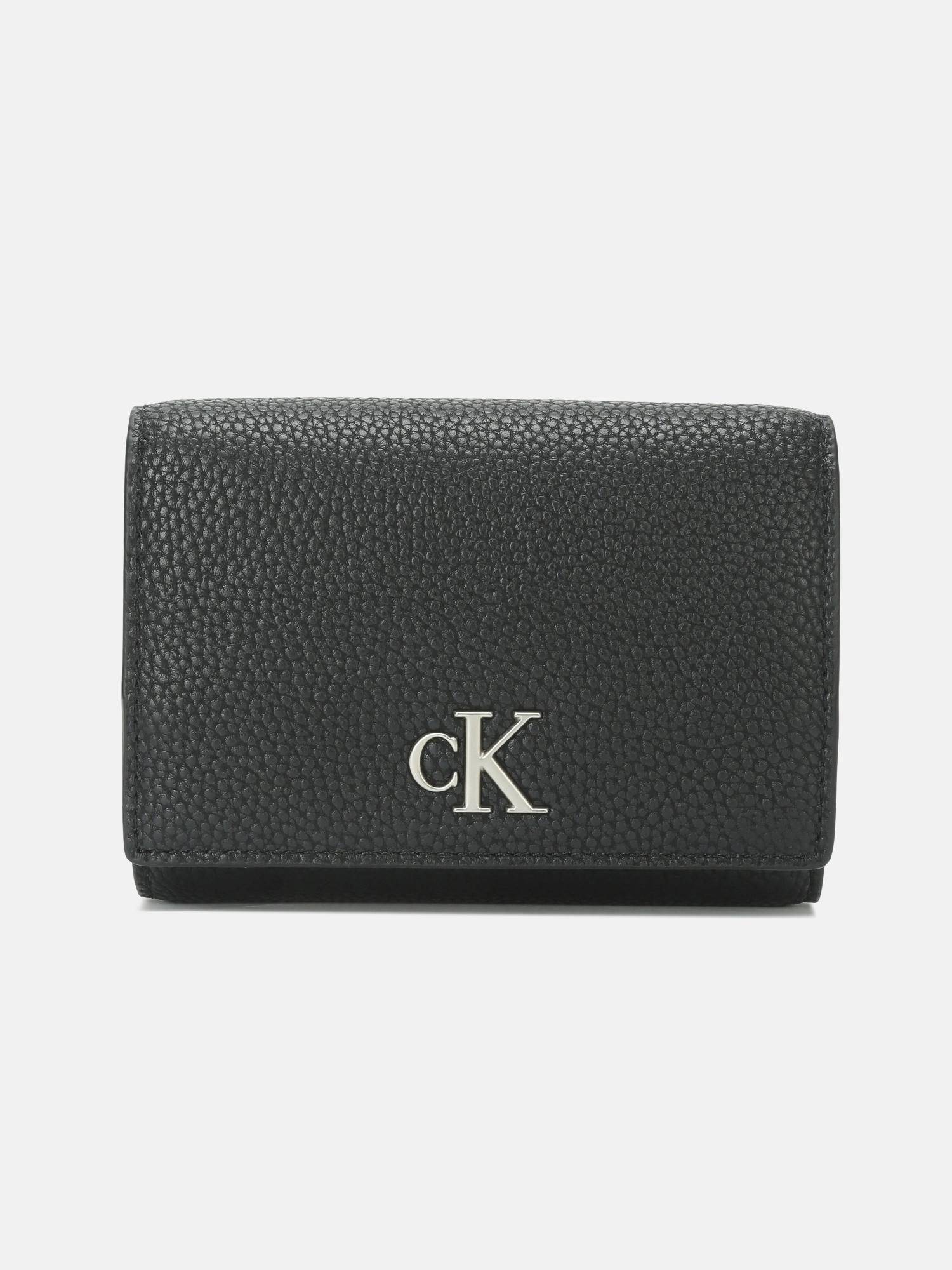 Calvin Klein Textured Black Pu Tri-Fold Wallet