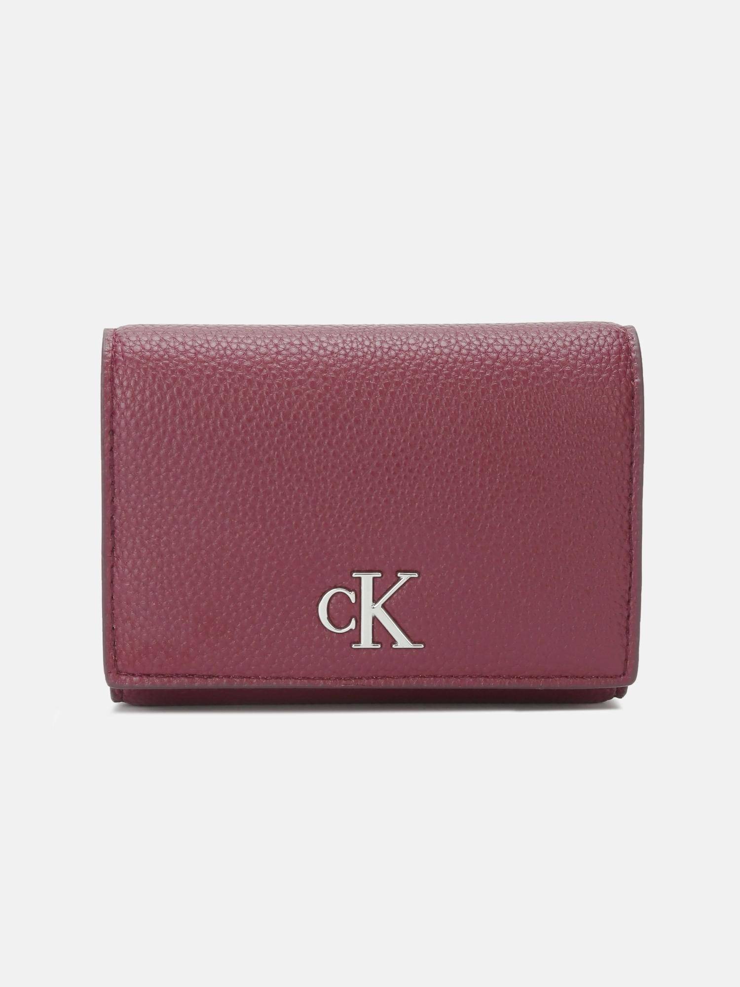 Calvin Klein Textured Red Pu Tri-Fold Wallet
