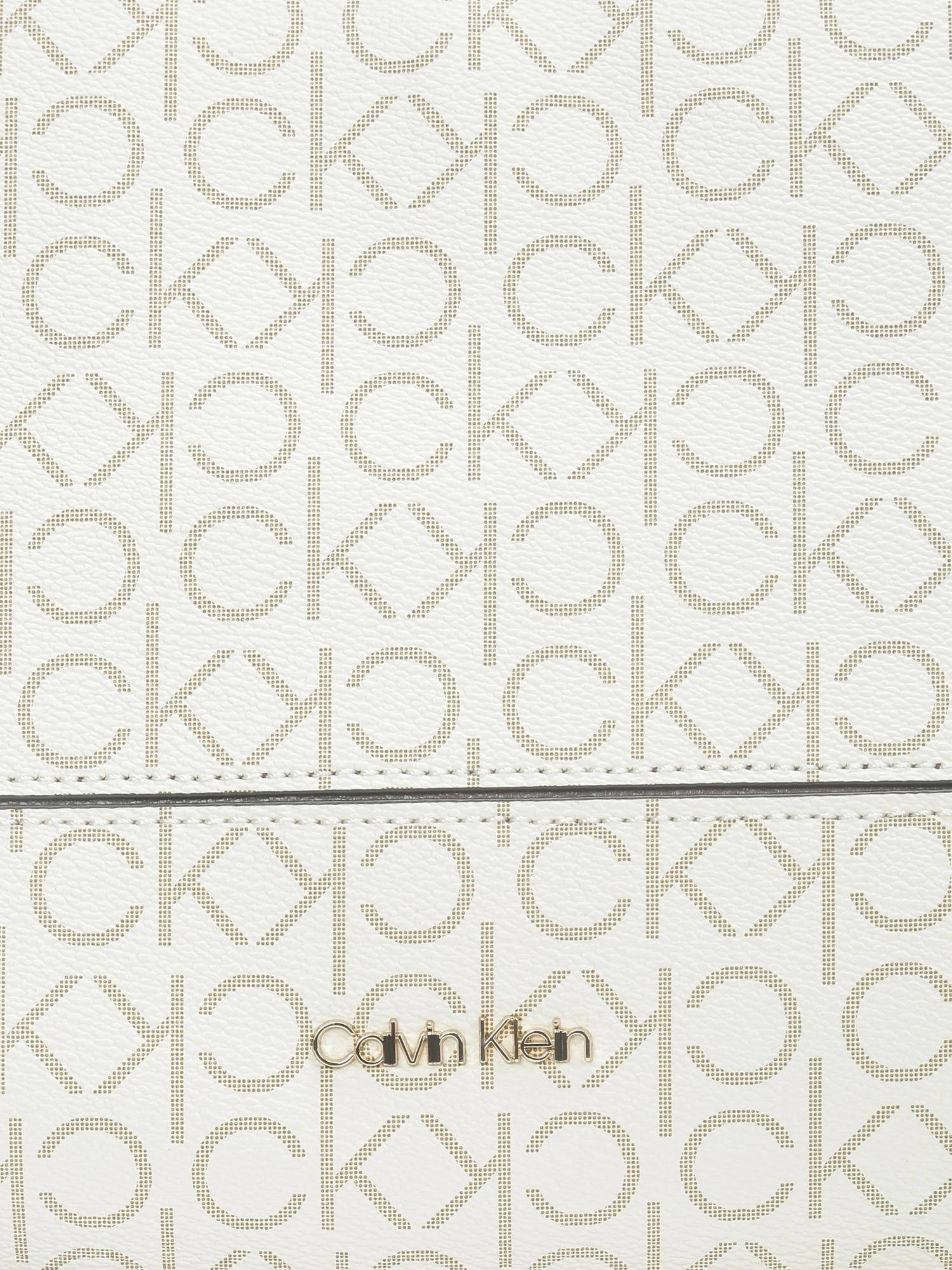 Calvin Klein Colorblock White Pu Handbag with Detachable Strap