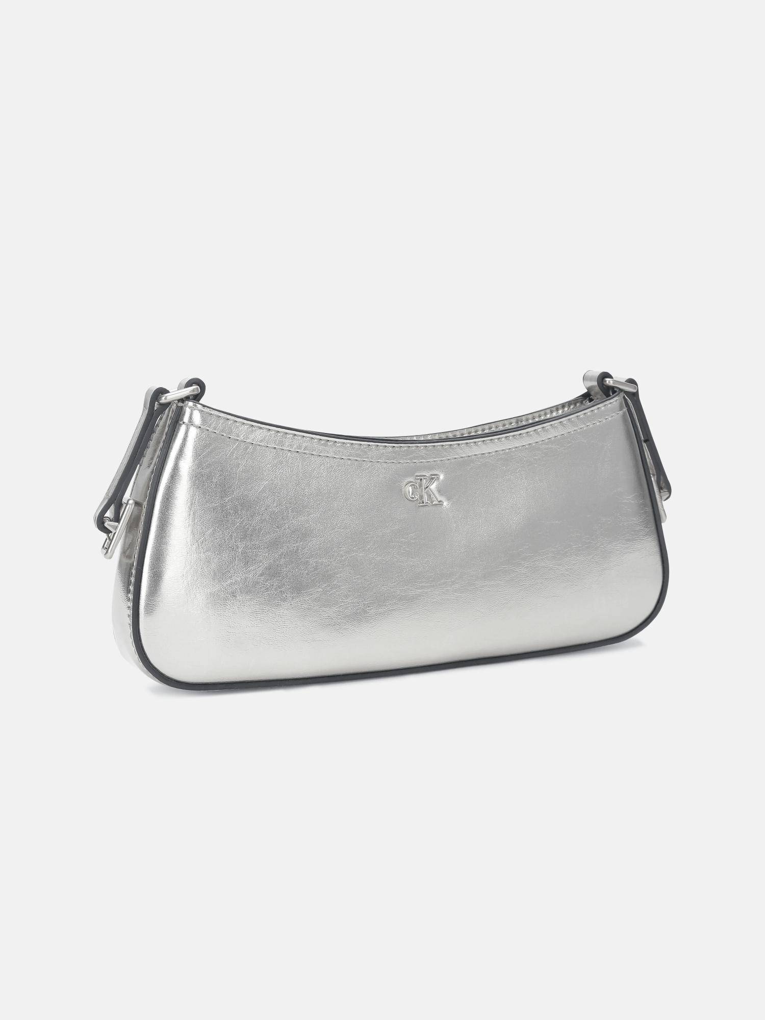 Calvin Klein Metallic Silver Pu Sling Bag