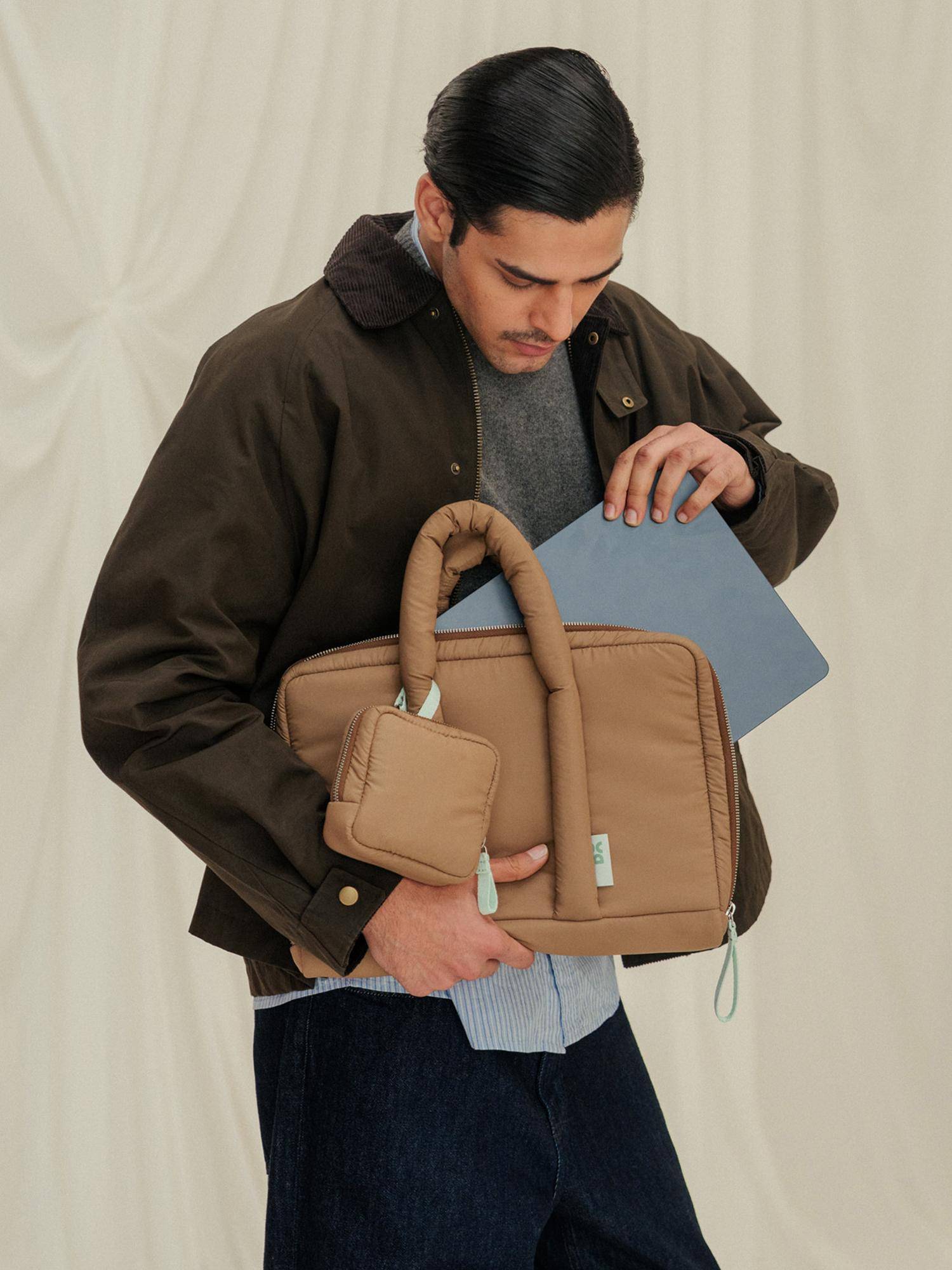 DailyObjects Brown Puft Laptop Bag