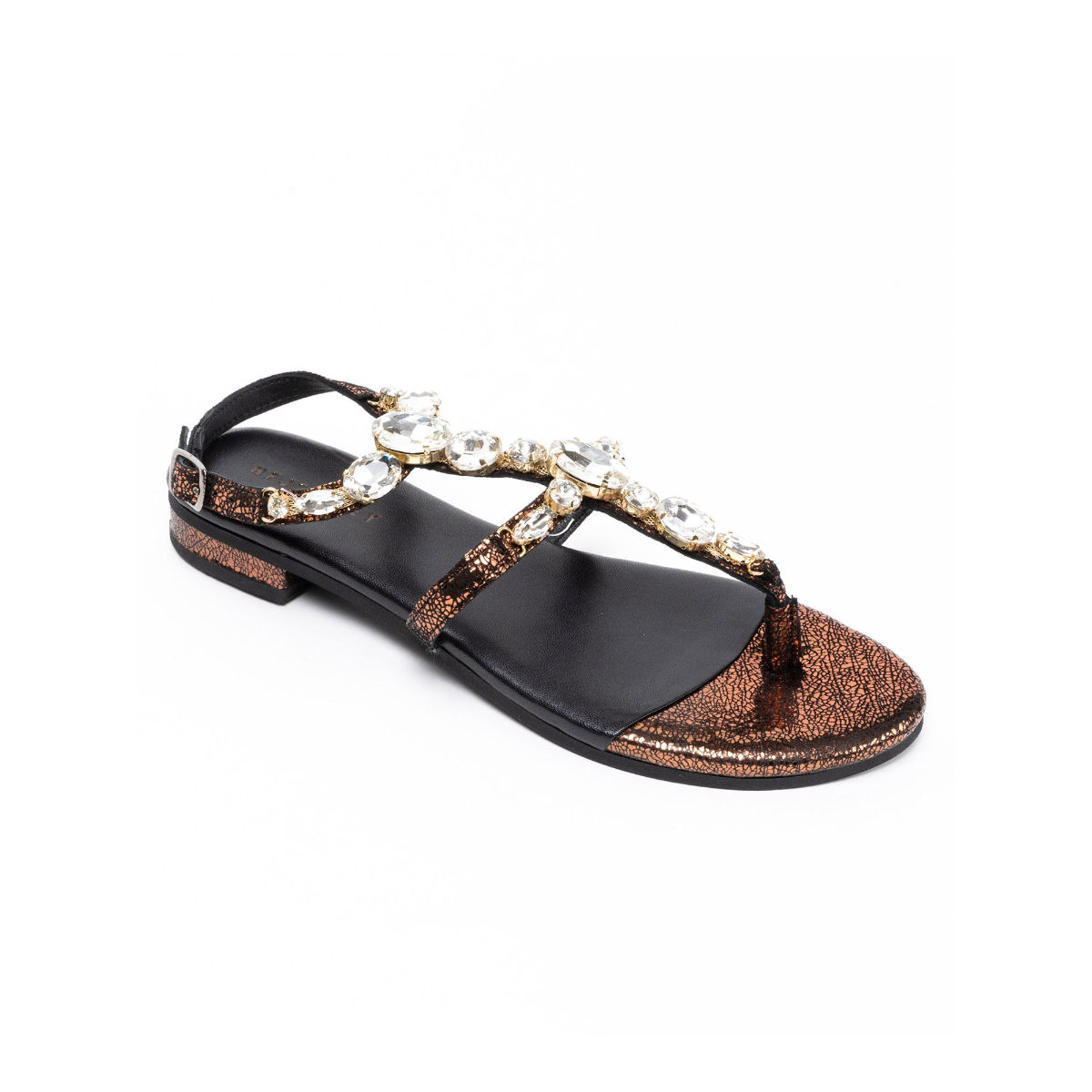 Diamond studded flat discount sandals