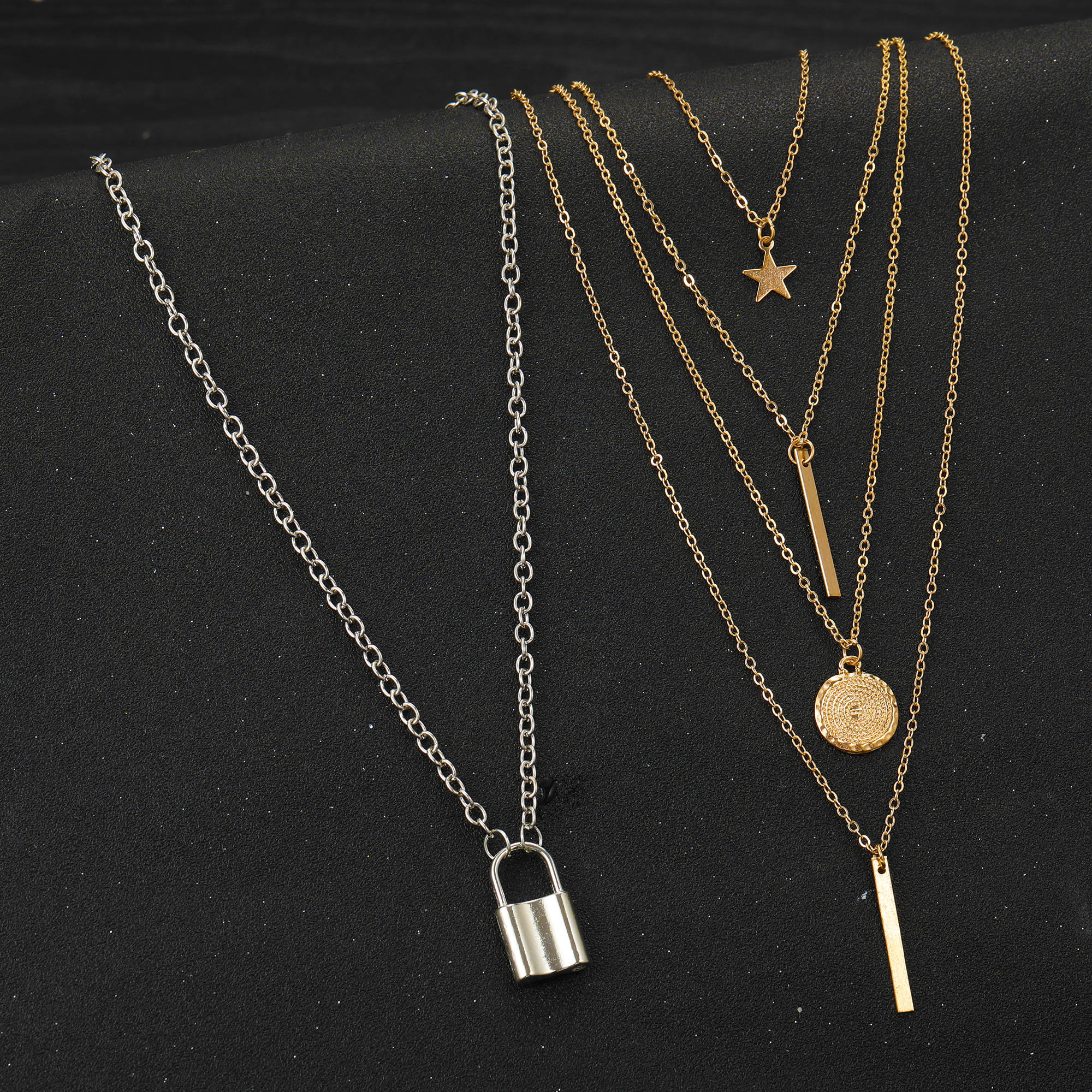 Jewels Galaxy Jewellery For Women Gold & Silver Plated Layered Necklace Combos
