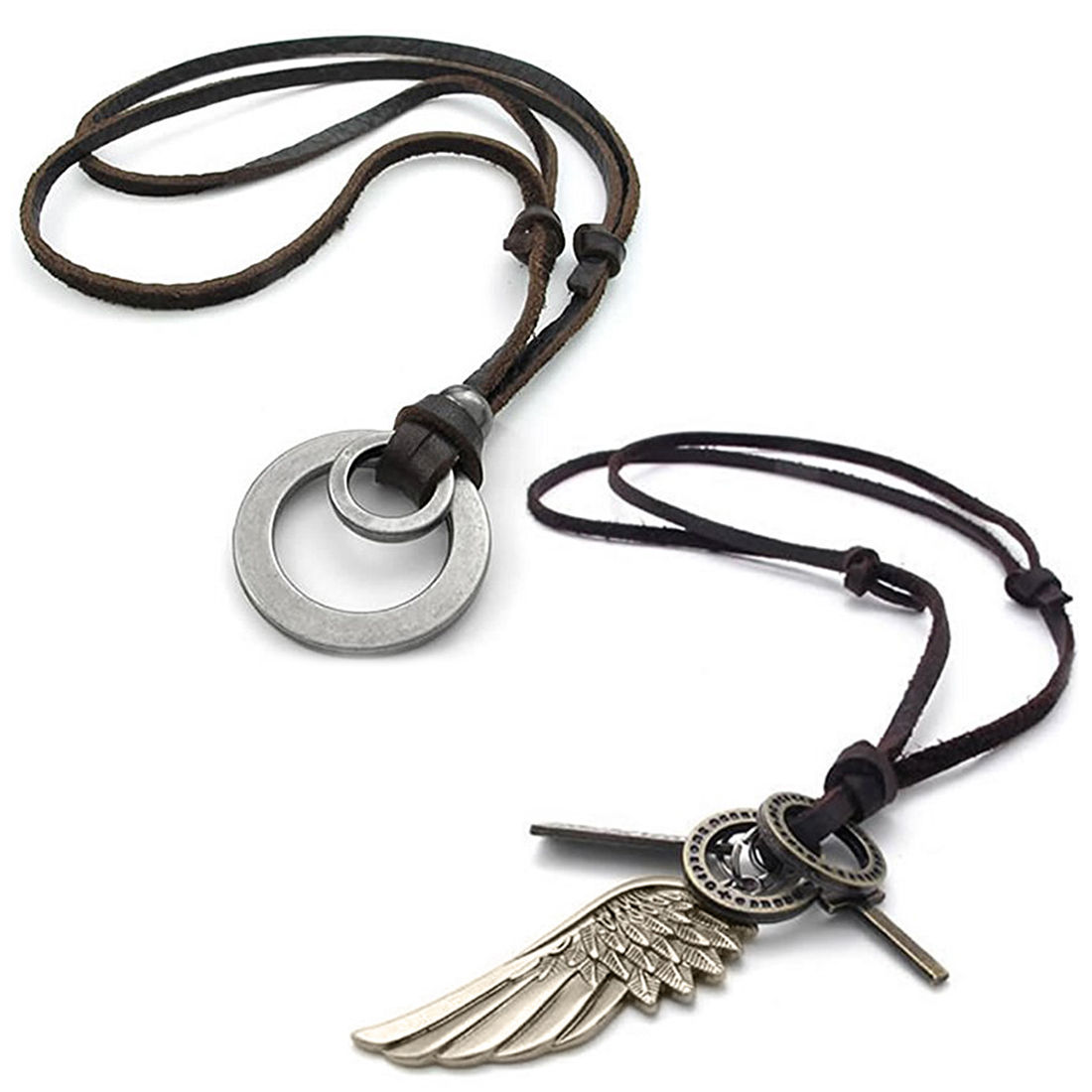Buy SERASARPremium Leather Necklace Men | Stainless Steel Pendant | Secure  Clasp | Three Colors | Jewelry Box Included Online at desertcartINDIA