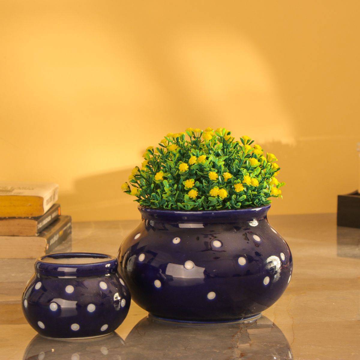 The Decor Mart Modern Matka Ceramic Planter - Blue